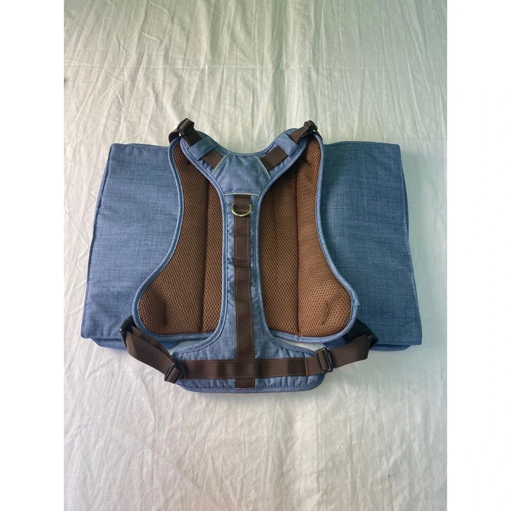 Snickany & Co. Denim Inspired Dog Backpack Harness Large Blue